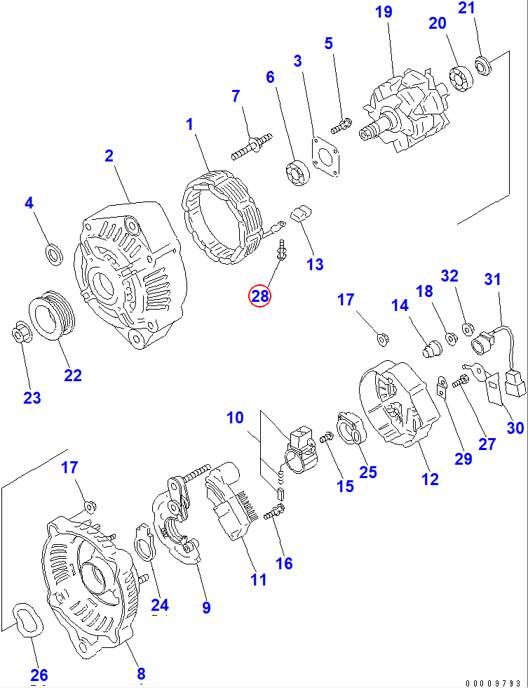 Diagram ND949007-6280 SCREW - Komatsu