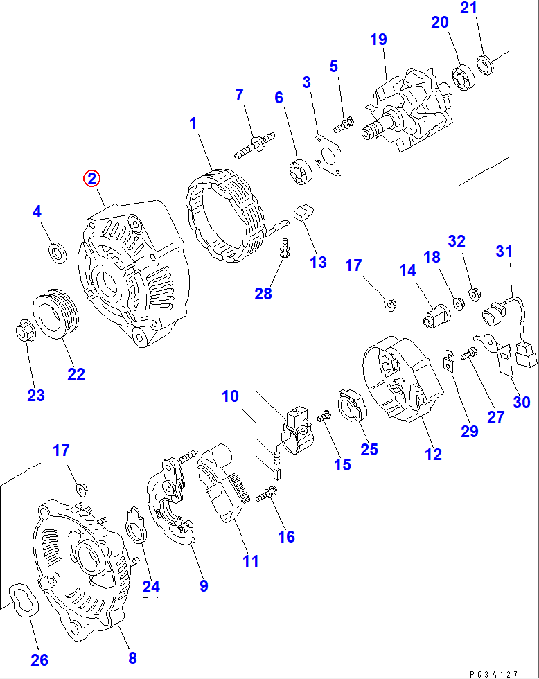 Diagram ND021401-4980 FRAME - Komatsu