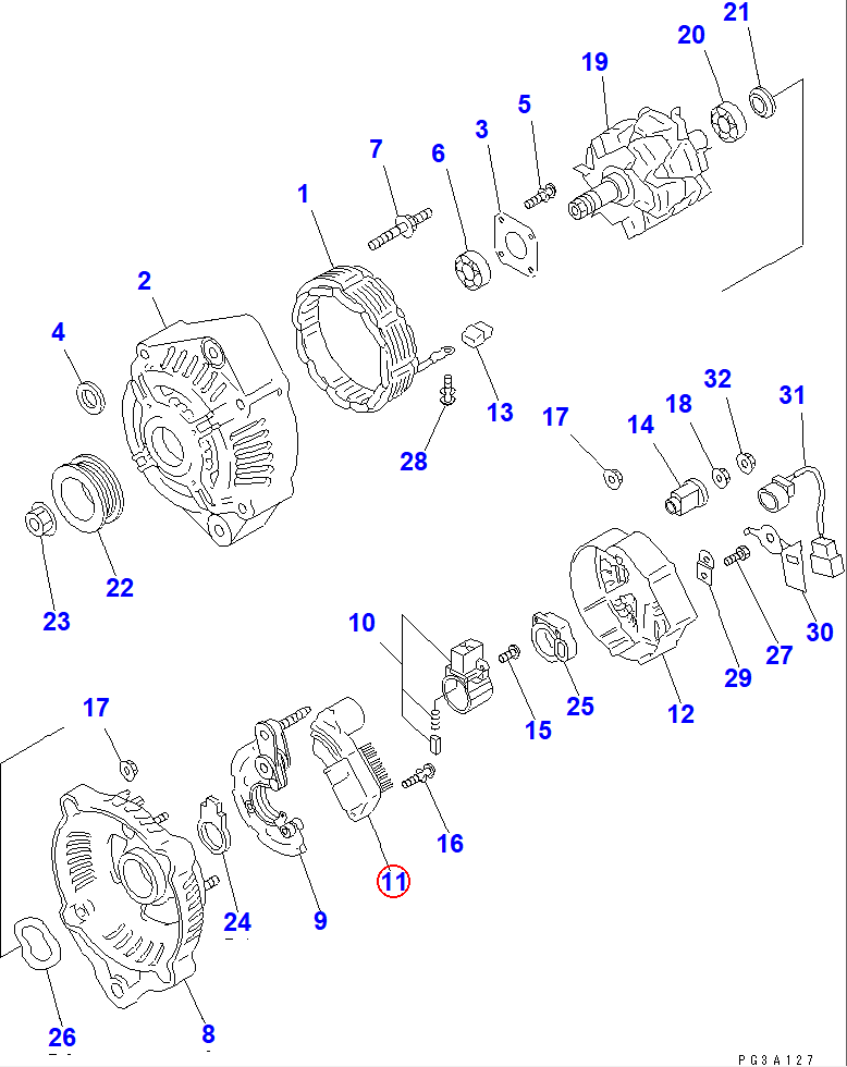 Diagram ND126000-2320 BRUSH HOLDER ASS'Y - Komatsu