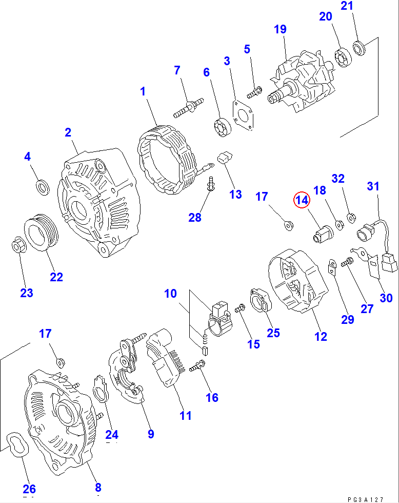 Diagram ND021605-2480 BUSHING - Komatsu