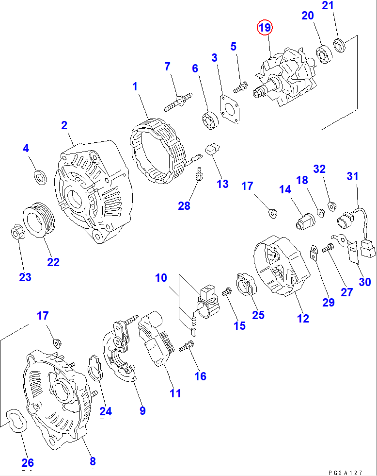 Diagram ND021200-4141 ROTOR ASS'Y - Komatsu