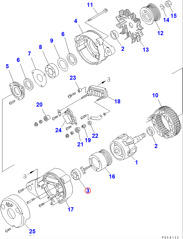 Diagram KD0-09201-0870 BEARING,BALL - Komatsu