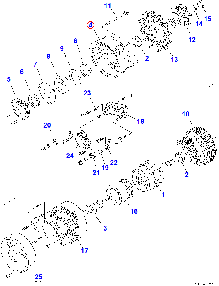 Diagram KD0-35300-0160 FRONT BRACKET ASS'Y - Komatsu