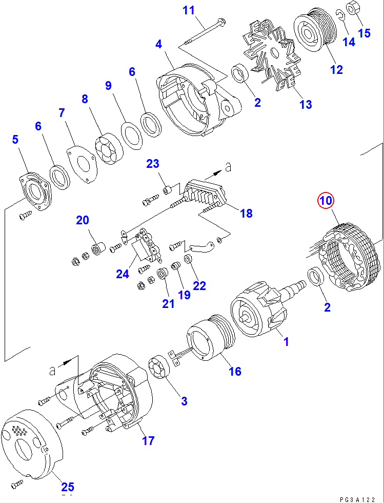 Diagram KD0-35200-0400 STATOR ASS'Y - Komatsu