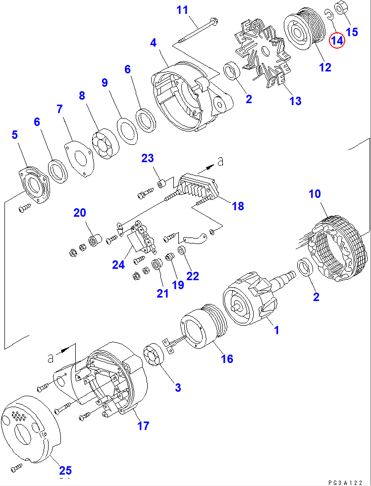 Diagram KD1-0335-16001 WASHER,SPRING - Komatsu
