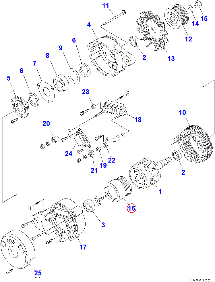 Diagram KD0-35120-0450 FIELD COIL - Komatsu