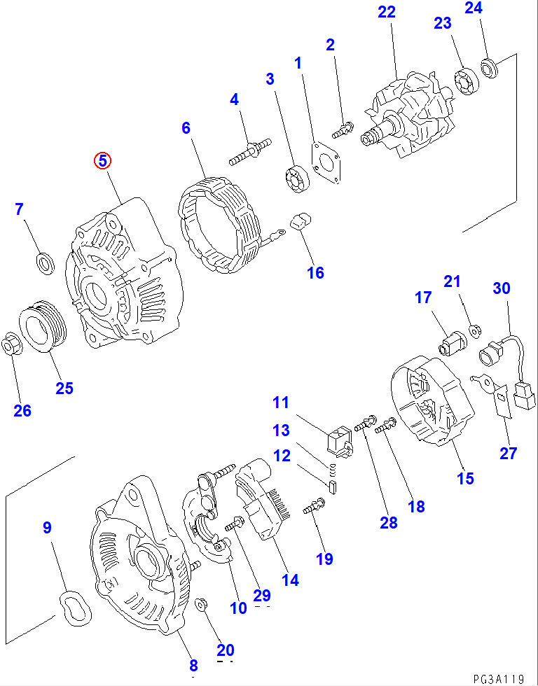 Diagram ND021401-3671 FRAME - Komatsu