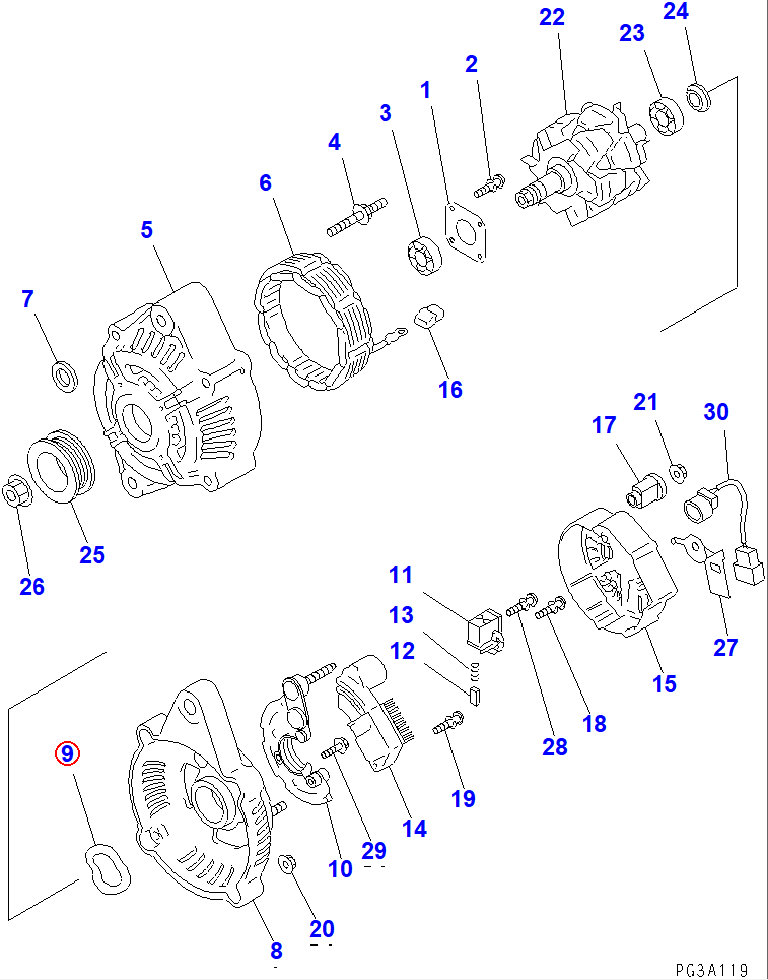 Diagram ND021542-0220 WASHER - Komatsu