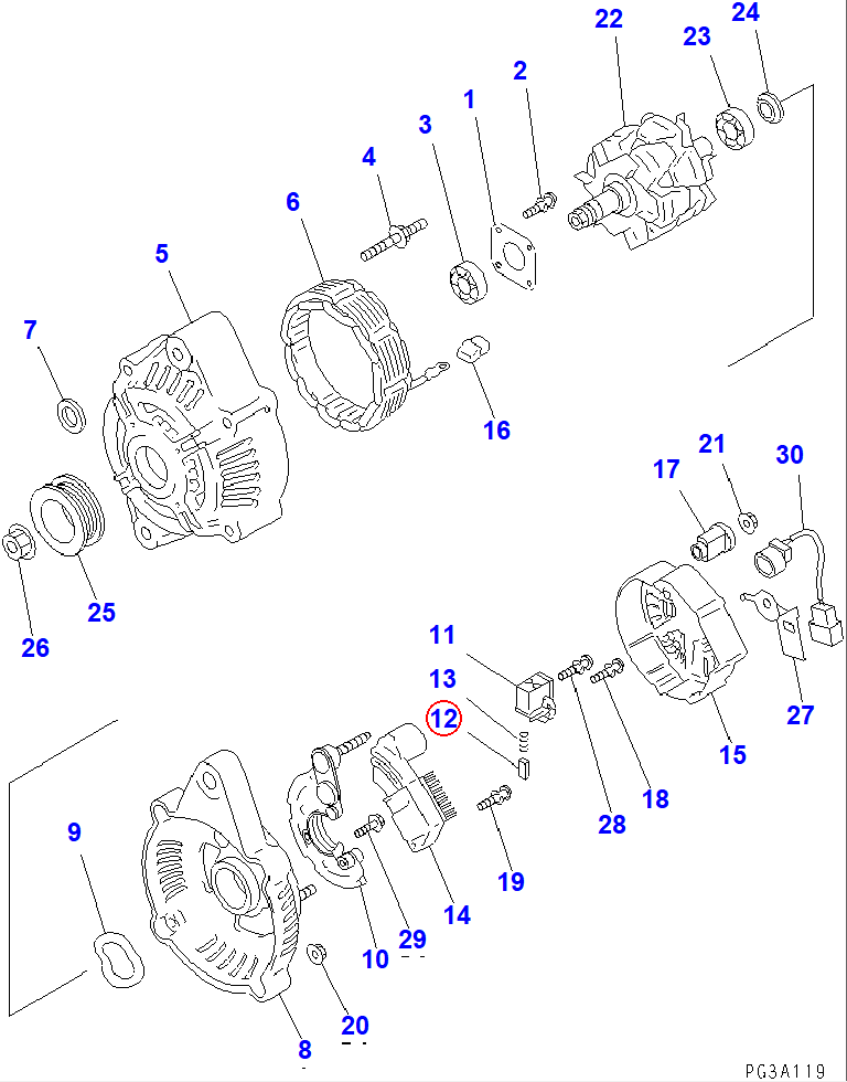 Diagram ND021660-0510 BRUSH - Komatsu