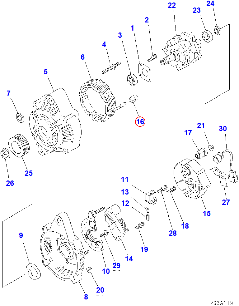 Diagram ND021605-1350 BUSHING - Komatsu