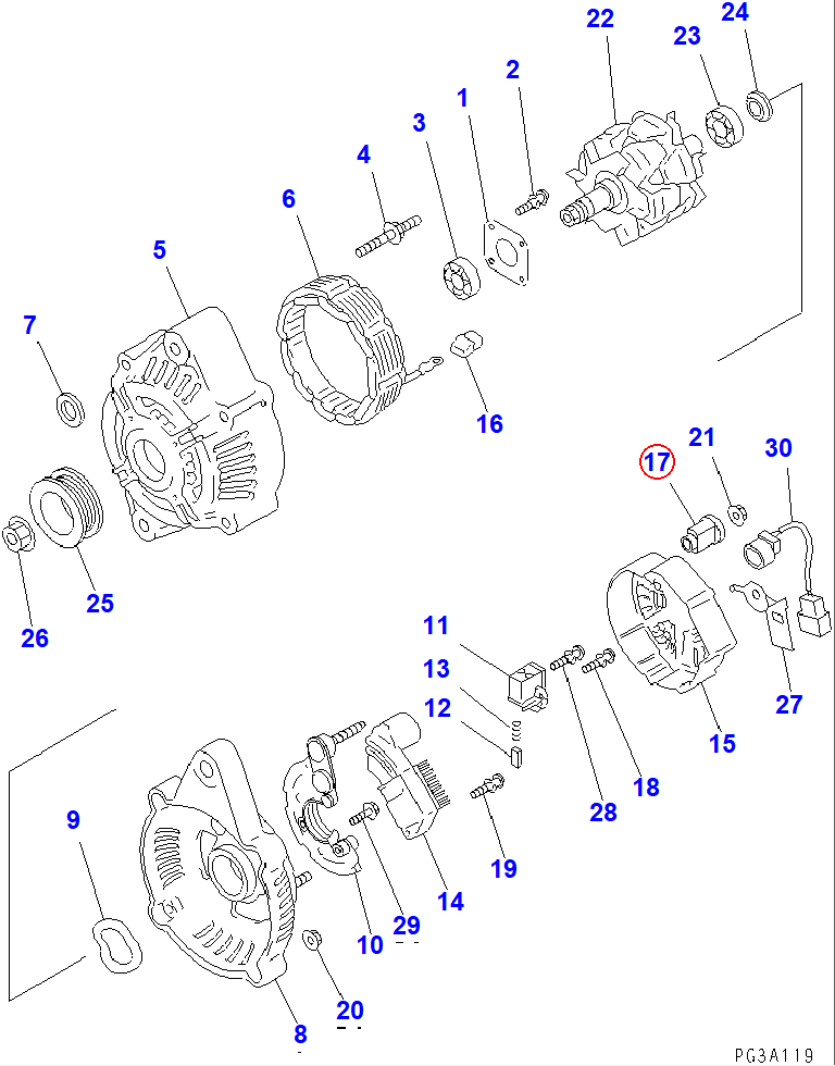 Diagram ND021605-2490 BUSHING - Komatsu