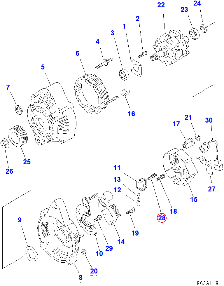 Diagram ND949007-7000 SCREW - Komatsu