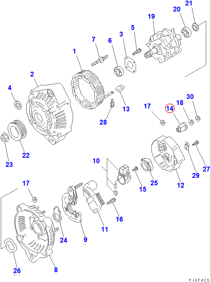 Diagram ND021605-2481 BUSHING - Komatsu