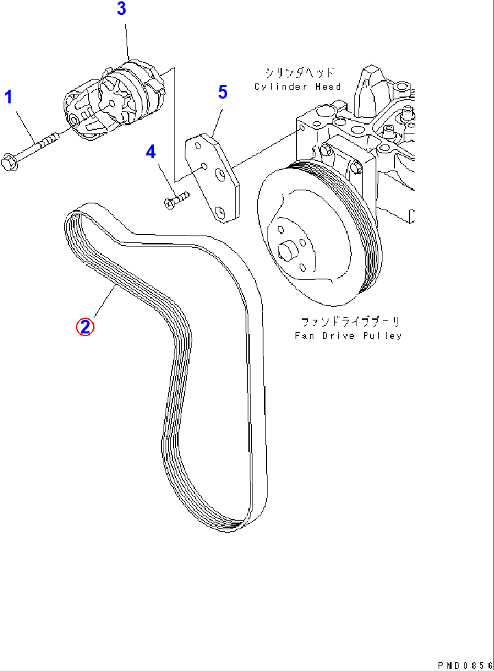 Diagram 6732-81-3360 BELT - Komatsu