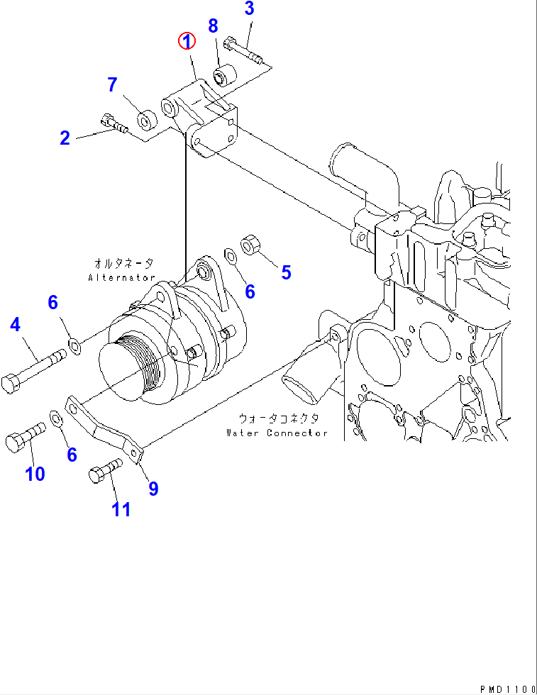 Diagram 6732-81-6650 BRACKET - Komatsu