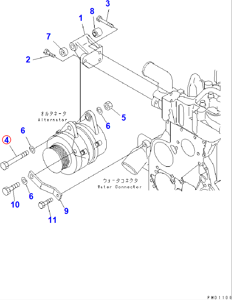 Diagram 6207-81-6980 BOLT - Komatsu