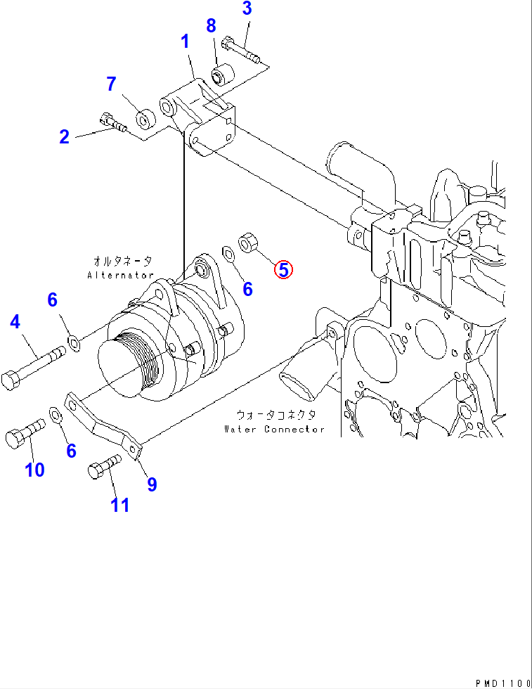 Diagram 01580-11210 NUT - Komatsu