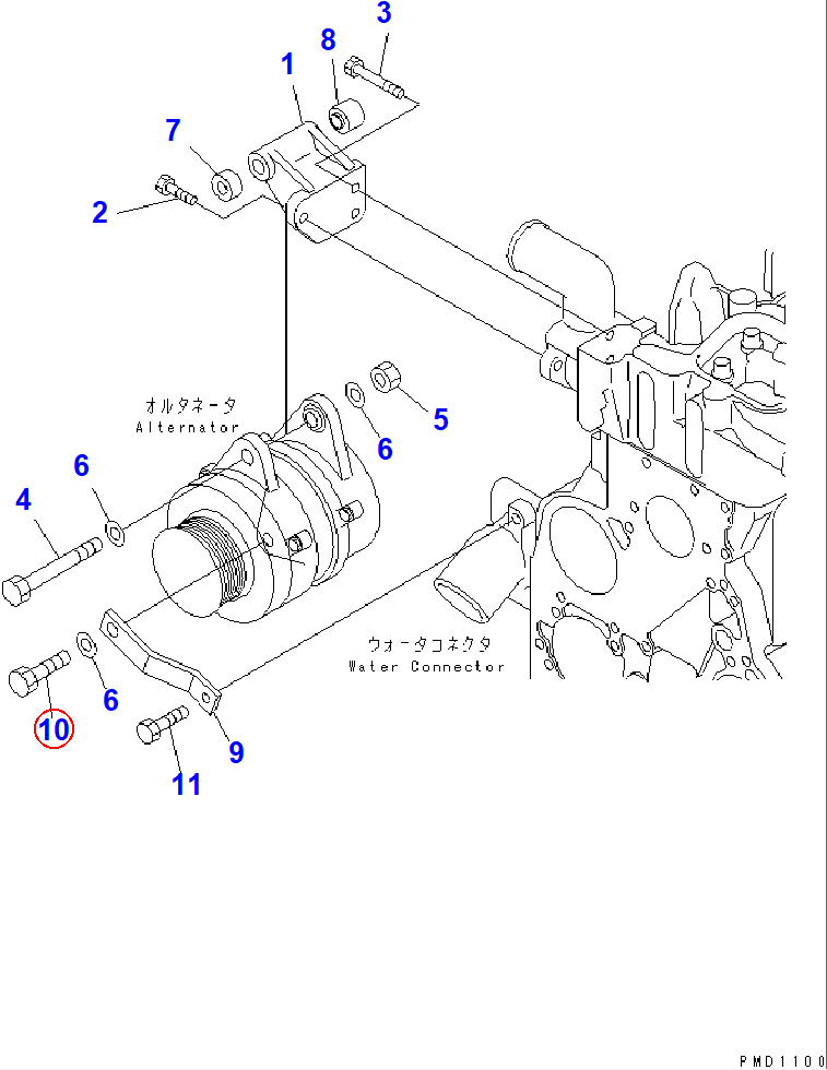 Diagram 01050-31320 BOLT - Komatsu