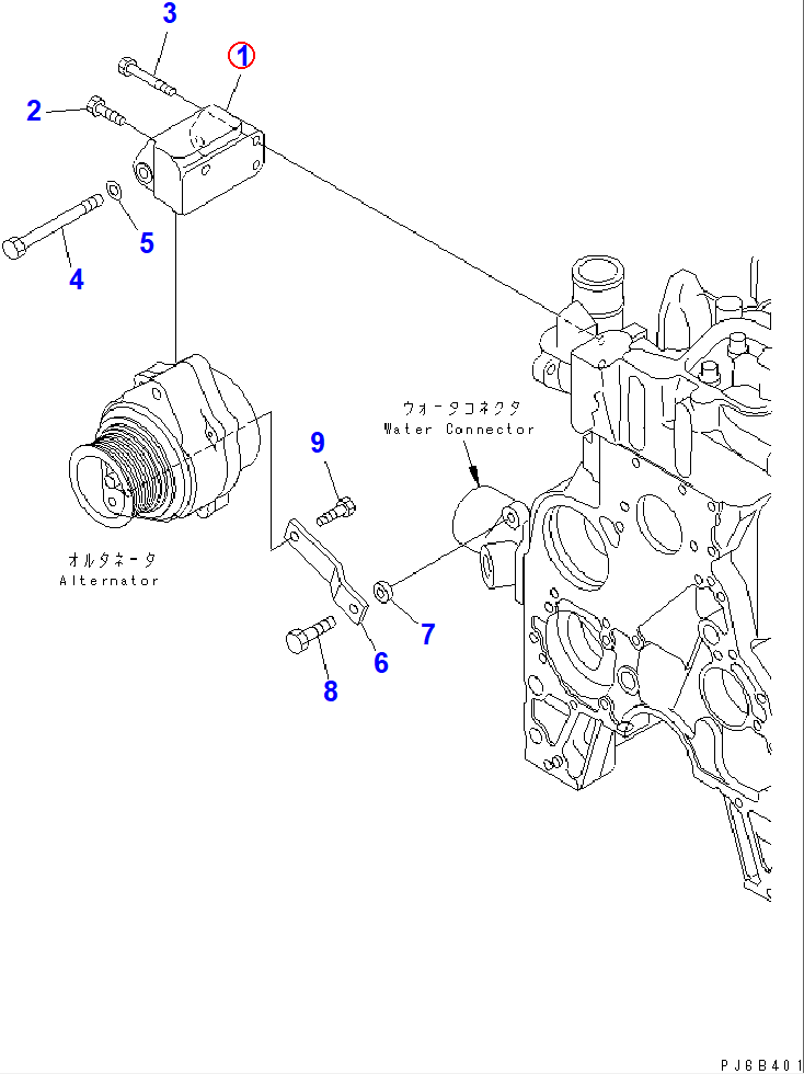 Diagram 6732-81-6611 SUPPORT ASS'Y - Komatsu