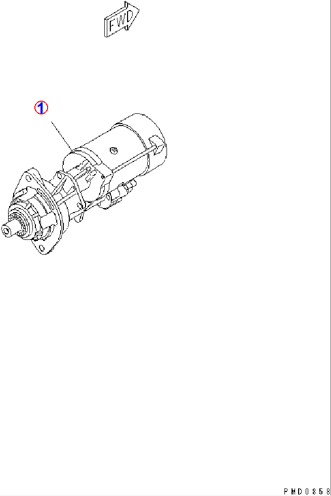 Diagram 600-863-4210 STARTING MOTOR ASS'Y,(4.5KW)(SEE FIG.A621P-02A4) - Komatsu