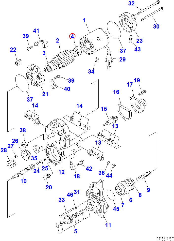 Diagram ND949100-3540 BEARING,BALL - Komatsu