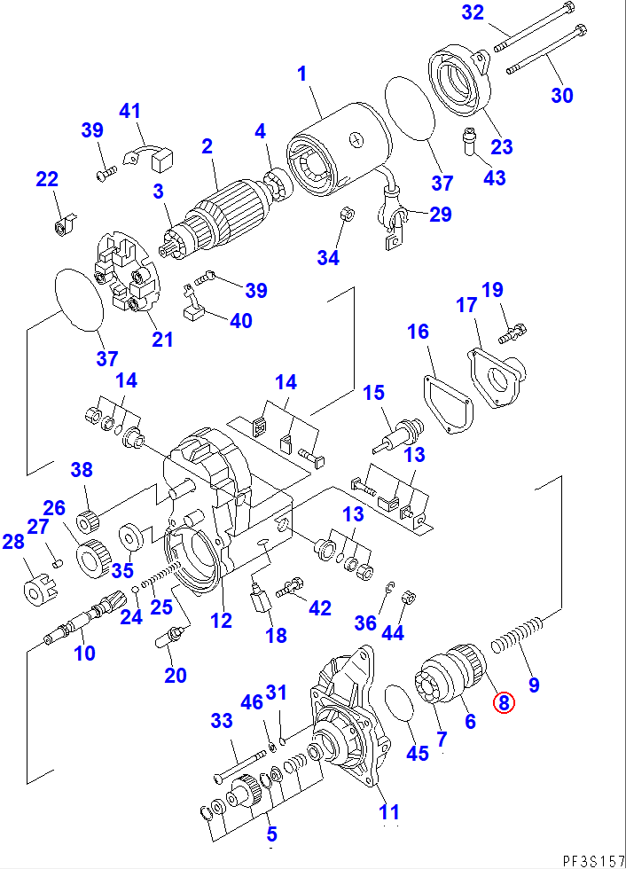 Diagram ND949100-1920 BEARING,BALL REAR - Komatsu