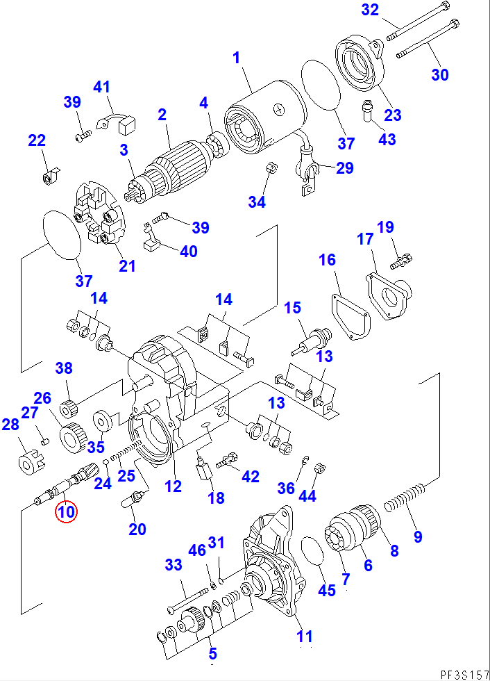 Diagram ND028381-0071 SHAFT - Komatsu