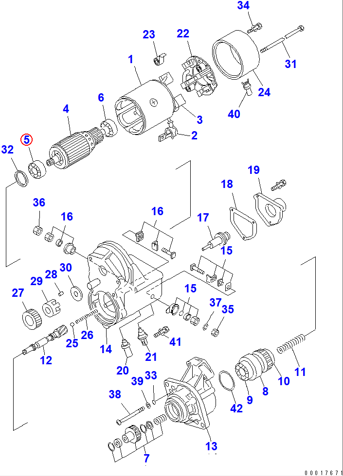 Diagram ND949100-1930 BEARING,BALL - Komatsu
