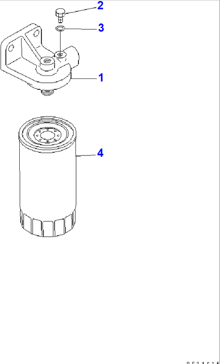 Diagram 600-311-9101 FUEL FILTER ASS'Y - Komatsu