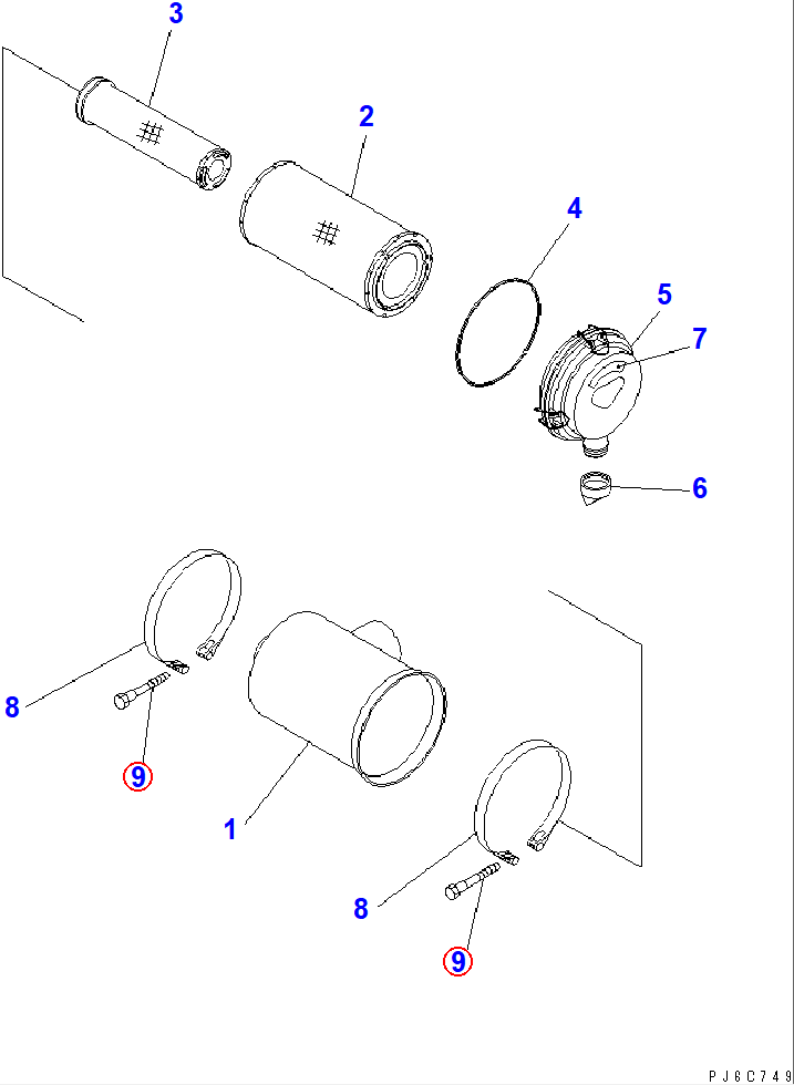 Diagram 6643-11-4641 BOLT - Komatsu