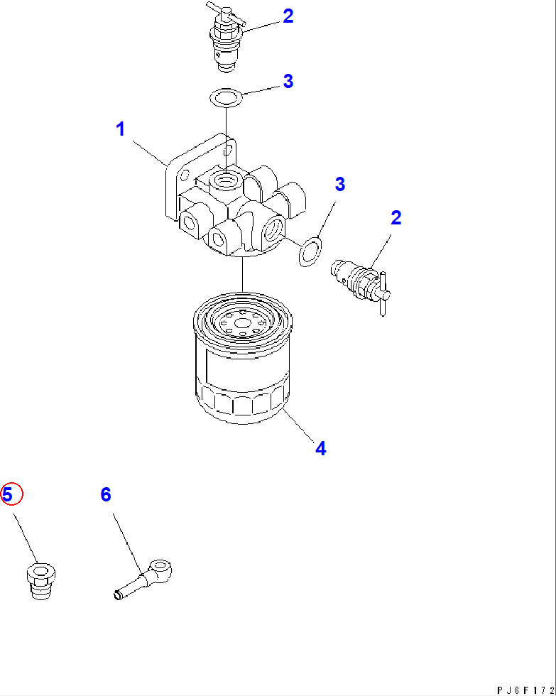 Diagram 6151-71-5910 CONNECTOR - Komatsu